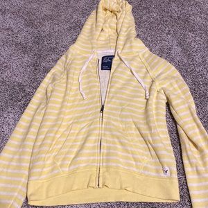 Yellow and white stripe full zip
